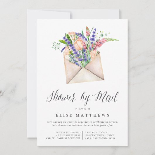 Wildblumen Virtual Baby oder Brautparty per Mail Einladung (Vorderseite)