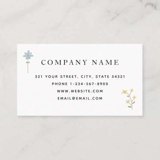 Wildblumen Visitenkarte (Rückseite)