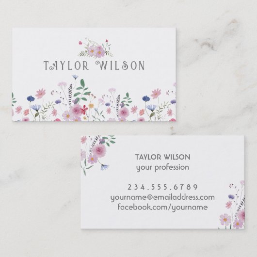 Wildblumen-Visitenkarte Visitenkarte (Vorne/Hinten)