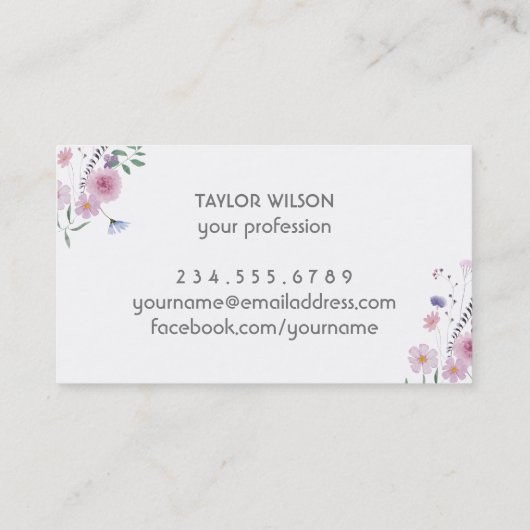 Wildblumen-Visitenkarte Visitenkarte (Rückseite)