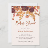 Wildblumen vom Herbst Blush Boho | Babydusche Einladung (Vorderseite)