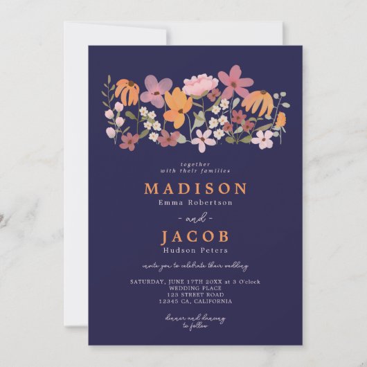 Wildblumen von Boho Einladung (Vorderseite)