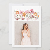 Wildblumen von Boho Foto Süß 16 Einladung (Rückseite)