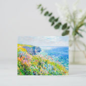 Wildblumen von Cliff Impressionist Coastline Postkarte (Stehend Vorderseite)