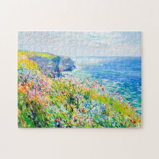 Wildblumen von Cliff Impressionist Coastline Puzzle (Horizontal)