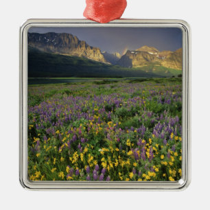 Wildblumen von Präirie füllen Wiese nahe See Ornament Aus Metall