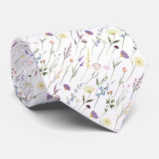 Wildblumen von Singles, die auf Stämmen schweben Krawatte (Gerollt)