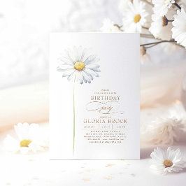 Wildblumen von White Daisy Blume zum Geburtstag Einladung