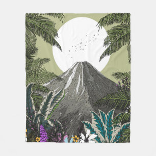 Wildblumen-Vulkan-Berg Fleecedecke