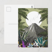 Wildblumen-Vulkan-Berg Postkarte (Vorne/Hinten)