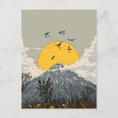 Wildblumen-Vulkan-Berg Postkarte (Vorderseite)