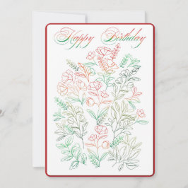 Wildblumen W Happy Birthday Card Einladung