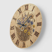 Wildblumen-Wanduhr Große Wanduhr (Winkel)