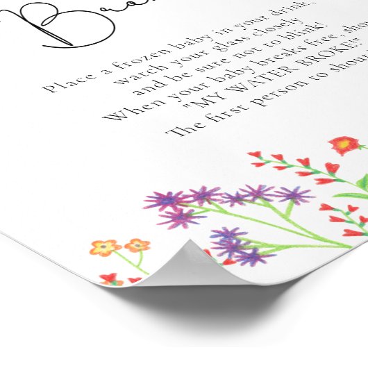 Wildblumen Wasserbruch Poster (Ecke)