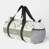 Wildblumen-Wasserfarbe Botanischer Name Duffle Bag (Rechte Ecke)
