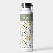 Wildblumen-Wasserfarbe Botanischer Name Trinkflasche (Rückseite)