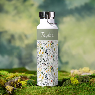 Wildblumen-Wasserfarbe Botanischer Name Trinkflasche
