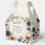 Wildblumen Wasserfarbe Elegante Beige Große Hochze Geschenkschachtel (Vorderseite)