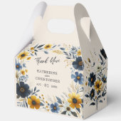 Wildblumen Wasserfarbe Elegante Beige Große Hochze Geschenkschachtel (Rückseite)