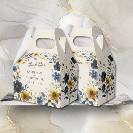 Wildblumen Wasserfarbe Elegante Beige Große Hochze Geschenkschachtel