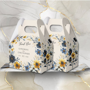 Wildblumen Wasserfarbe Elegante Beige Große Hochze Geschenkschachtel