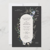 Wildblumen Wasserfarbe Elegante Hochzeit Einladung (Vorderseite)