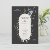 Wildblumen Wasserfarbe Elegante Hochzeit Einladung (Stehend Vorderseite)