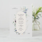 Wildblumen Wasserfarbe Elegante Hochzeit Einladung (Stehend Vorderseite)