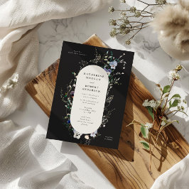 Wildblumen Wasserfarbe Elegante Hochzeit Einladung