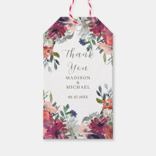 Wildblumen Wasserfarbe Elegante Hochzeit im Herbst Geschenkanhänger