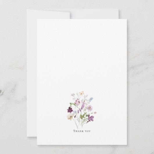 Wildblumen Wasserfarbe Hochzeitsfeier Einladung (Rückseite)