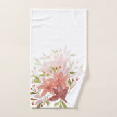 Wildblumen Wasserfarbe in Rost, Burgund, Grün Badhandtuch Set (Handtuch)