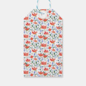 Wildblumen Wasserfarbe in Süß-Rot und Blau Geschenkanhänger (Rückseite)