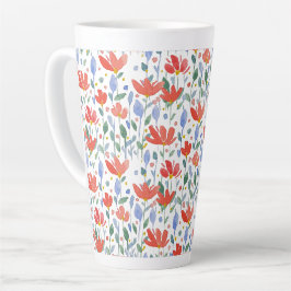 Wildblumen Wasserfarbe in Süß-Rot und Blau Milchtasse