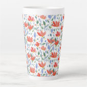 Wildblumen Wasserfarbe in Süß-Rot und Blau Milchtasse (Vorderseite)