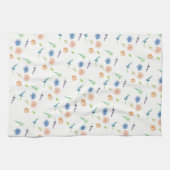 Wildblumen Wasserfarbe Originelle Kunst Geschirrtuch (Horizontal)