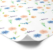 Wildblumen Wasserfarbe Originelle Kunst Poster (Ecke)