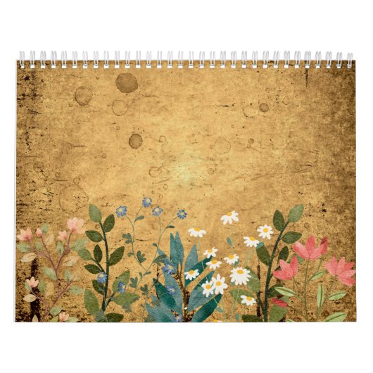 Wildblumen, Wasserfarbe, Vintag Kalender (Titelbild)