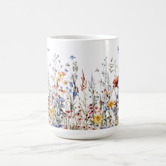 Wildblumen Wasserfarben Blume Kaffeetasse (Mittel)