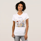 Wildblumen Wasserfarben Blume T-Shirt (Vorne ganz)