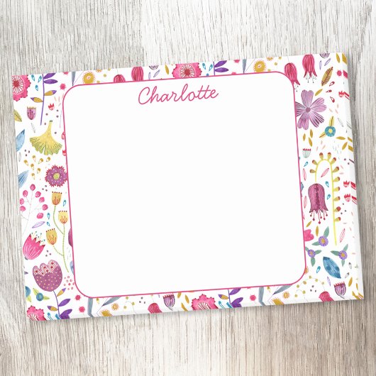 Wildblumen-Wasserfarben-Blumen-Personalized Post-it Klebezettel