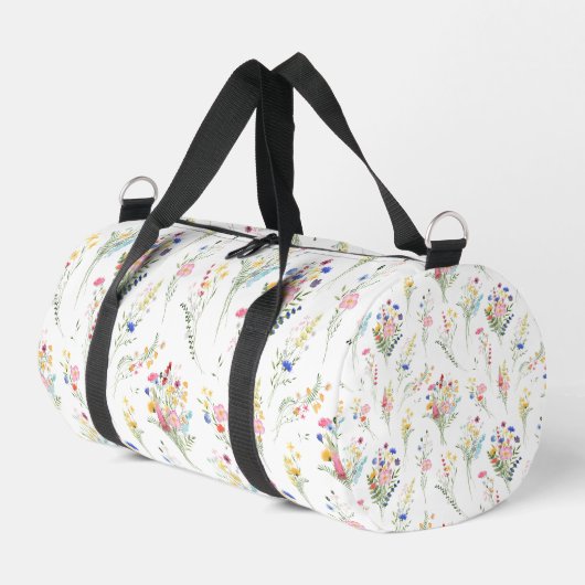 Wildblumen-Wasserfarben-Blumenmuster Duffle Bag (Linke Seite)