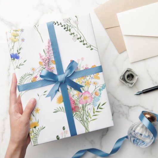 Wildblumen-Wasserfarben-Blumenmuster Geschenkpapier (Schenken)