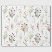 Wildblumen-Wasserfarben-Blumenmuster Geschenkpapier (Flach)