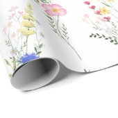 Wildblumen-Wasserfarben-Blumenmuster Geschenkpapier (Rolleneckpunkt)