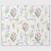 Wildblumen-Wasserfarben-Blumenmuster Geschenkpapier (Flach)