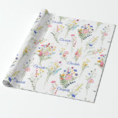 Wildblumen-Wasserfarben-Blumenmuster Geschenkpapier (Ungerollt)