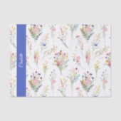Wildblumen-Wasserfarben-Blumenmuster Seidenpapier (Vorderseite)