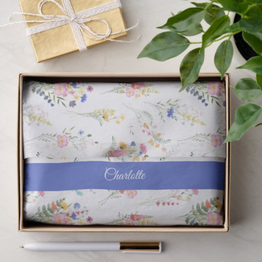 Wildblumen-Wasserfarben-Blumenmuster Seidenpapier (Geschenk)