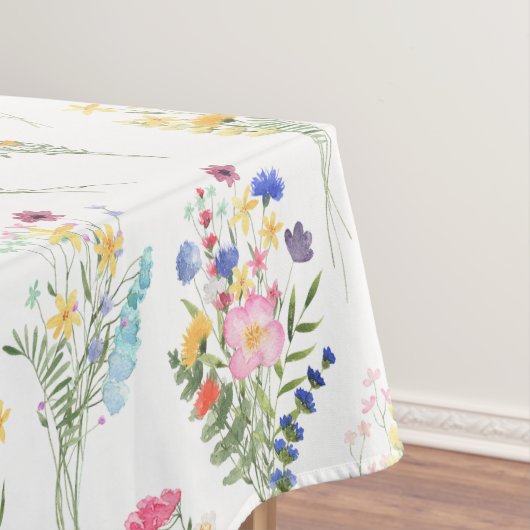 Wildblumen-Wasserfarben-Blumenmuster Tischdecke (Beispiel)